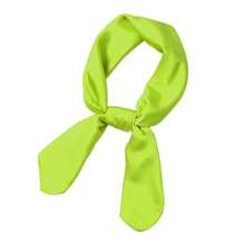 Lastclream Chiffon Square Neck Scarves For Women Handkerchief Retro Satin Ribbon Scarf For Hair Wrapping 23.6inch 26inch,23.6inchRibbon-LimeGreen - 23.6吋絲帶-檸檬綠 - 查看 3