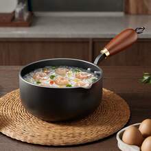 Milk And Soup Pot With Wooden Handle - Suitable For Induction Cookers, Ideal For Whipping Cream, Boiling Water, And Making Soup, A Must-Have Kitchen Utensil, Stove Compatible With Cookware | Stylish Cookware | Durable Cookware, Suitable For Boiling, Stewing, Frying, And Sauces - Compatible With Gas And Induction Cookers - A Must-Have For Home Kitchens - Multicolor - View 13