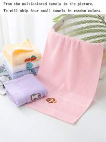 1/2/4/6件純棉可愛小長方形毛巾 9.84*17.71英吋，刺繡動物圖案，男女通用，適合四季，高吸水性，柔軟快乾，適用於浴室、廚房、節日禮物、居家與學校 - 彩色 - 查看 12