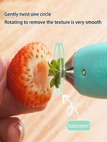 1/2/4 件装蓝/红色不锈钢草莓去梗器，去梗器，番茄叶摘取器，去籽器，去梗器，创意厨房工具