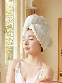 1pc Super Absorbent New Style Quick Dry Hair Towel Wrap, Thick Shower Cap, Home Use Hair Drying Turban - Multicolor - View 5