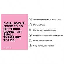 1件/套粉色文字励志语录帆布海报，墙面装饰画，充满正能量，少女卧室装饰，美学墙面艺术，卧室家居墙面艺术装饰，现代家居装饰，不含画框 - 粉色 - 查看 9