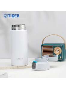 Tiger Taza isotérmica MMJ-A36C de 360 ml con tapa abatible de un solo toque, aislamiento al vacío de acero inoxidable 304, triple a prueba de fugas, ultraligera y portátil.