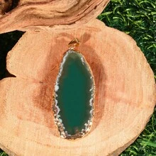 1 قطعة قلادة شريحة من الأجاص الطبيعي، قلادة حجر خام مطلية بالذهب، مجوهرات أحجار كريمة ملونة، قلادة بوهيمية من البلورات للنساء - متعدد الألوان - مشاهدة 19