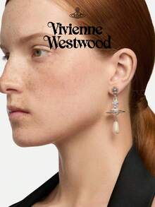 Vivienne Westwood Pearl Drop Earrings - Silver - View 2