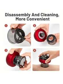 6档吸力及温度可调电动拔罐疗法套装，便携式智能拔罐按摩器，缓解肌肉、颈部、肩部、背部疼痛，改善血液循环，800mAh电池容量 - 黑色 - 查看 8