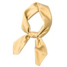 Lastclream Chiffon Square Neck Scarves For Women Handkerchief Retro Satin Ribbon Scarf For Hair Wrapping 23.6inch 26inch,23.6inchRibbon-Khaki - 23.6吋絲帶-卡其色 - 查看 3