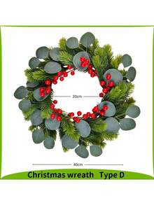 1 opakowanie świątecznego wieńca, świąteczny wieniec na drzwi wejściowe, świąteczne wieńce na drzwi z czerwonymi jagodami, szyszkami i liśćmi cedru, sztuczny wieniec na Boże Narodzenie, dekoracje do wnętrz i na zewnątrz, wieńce na drzwi wejściowe z prawdziwym akcentem, duże sztuczne świąteczne, małe zimowe wieńce z sosny i cedru na okna, na zewnątrz, do domu, ogrodu, na ścianę, na werandę, do powieszenia na ścianie - Wielokolorowe - Zobacz 14
