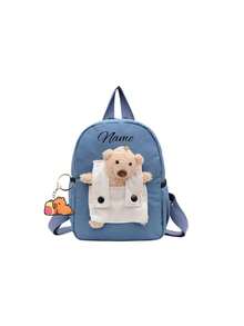 可定制个性化姓名或节日祝福语背包。定制您专属的迷你卡通泰迪熊背包，可用作书包或背包。您可以写上您的名字、字母、幸运数字等等。适合日常上学、舞蹈课、旅行，也是送给朋友和女儿的绝佳生日礼物。令人难忘。精美包装，可作为圣诞礼物、新年礼物等。其他图案随机印制。 - 多色 - 查看 16