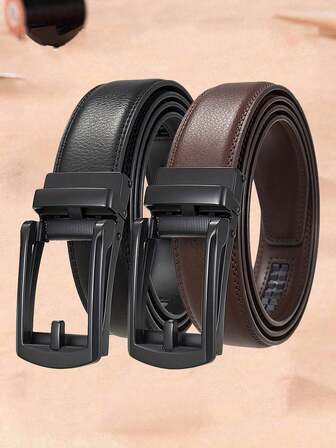 1pc Men's Automatic Buckle Belt, Suitable For Daily Wear And Formal Occasions, Multifunctional, Gift, Suitable For Daily Activities