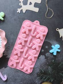 1pc, 12-Cavity Christmas Silicone Chocolate Candy Mold, Non-Stick Chocolate And Candy Mold, Small Baking Mold For Cake Decoration, Santa Claus, Snowman, Christmas Tree, Stocking - Multicolor - View 5