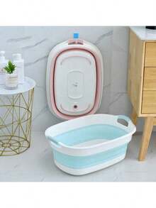 Batea plegable de silicona portátil y reutilizable, ligera, conveniente, duradera y práctica - Esquema de color aleatorio - Ver 2