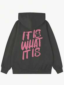 Women's Fashionable Autumn/Winter Hooded Pullover Sweatshirt, Soft And Comfortable Thermal Lined Autumn/Winter Top. Women's Casual Thermal Lined Hooded Sweatshirt, Featuring A Collegiate Print Design, Exuding Youthful Vitality. Suitable For Running, Casual Wear, Gatherings, Parties, And More. Provides Warmth During The Autumn/Winter Season, Suitable For Activities Like Running And Exercising. Oversized Thick Hooded Sweatshirt For Women, Suitable For Street Style And Outdoor Wear, Applicable For Autumn/Winter.