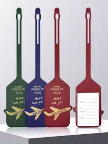 Double-Sided Thickened PU Leather Luggage Tag, Anti-Loss Luggage Tag, Boarding Pass, Carnival Cruise Luggage Tag, Personalized Luggage Tag, Cute Luggage Tag, Suitcase Identification Tag, Address Card, Boarding Pass, Portable Label, Suitcase Bag Tag, Travel Essential Identification Tag, Unisex, Suitable For Travel Backpack, Travel Bag, Suitcase, Travel Gear, Back To School Season - Multicolor - View 3