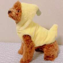 1件宠物卫衣，香蕉图案，蓬松加厚保暖连帽外套，适合猫狗，可爱宠物服装，宠物圣诞礼物