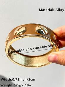 1pc Classic Glamorous Gold Glitter Tie Dye Women Resin Bracelet With Transparent Gold Foil Accent, Versatile Jewelry For Formal Occasions, Elegant - Multicolor B - View 8