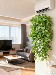 1 Piece Of Artificial Hanging Plants, Outdoor Artificial Plants, Fake Hanging Plants, Imitation Hanging Ivy Plants, UV-Resistant Plastic Plants, Valentine's Day Gifts - Green - View 10