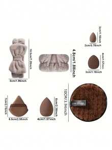 28/37/40pcs Makeup Tool Set - Makeup Tool Combo Set, Includes Face Wash Sponges, Makeup Brushes, Eyeshadow Brushes, Powder Brushes, Full Set - Multicolor - View 6