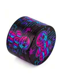 便携式四层香料研磨器 - 锌合金切碎器，装饰性金属研磨器，酷炫紫色布娃娃造型，多功能吸烟配件，带磁性盖和微米筛网，盐和胡椒研磨器，配件，研磨器，理想的生日礼物，厨房用品，圣诞装饰，圣诞礼物 - 彩色 - 查看 7