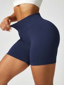 6pcs/Set Women's Seamless Elastic Lifting Shorts For Running, Training, Fitness, Yoga, Outdoor Sports, Spring/Summer, Suitable For Daily Wear And Exercise, Solid Color Workout Shorts, Cycling Shorts - Multicolor - View 5