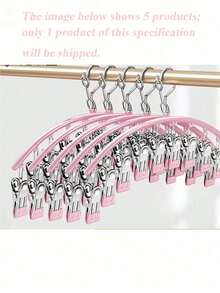 10/2/1pc Clothes Hanger, Hanging Rack Space-Saving Curved Hanger For Yoga Pants And Leggings - Closet Organizer With 10 Clips, Pants Socks Hanger For Clothes Shops,Spring,Minimalist,Summer Tops Closet Storage Space-Saving Legging Organizer With 10 Clips - Multicolor - View 13
