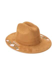 1顶印花波西米亚风休闲派对涤纶软毡帽，软呢帽，德比帽，男女通用时尚通勤帽，秋冬款 - 通用禮帽 - 查看 2