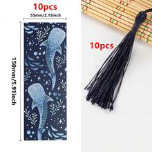 2/10/20pcs Whale Shark Bookmark Ocean Reader Gift Bookish Gift Marine Life Stationery With Tassel,Dark Romance Merch For Readers, Romantasy Inspired Bookish Gifts For Book Lovers Booktok, Book Accessories,For Book Lovers Adults Teacher Funny Reading Gifts Bookish Party Favors,Christmas,Scrapbooking Supplies, Journaling Accessories,Back-To-School - Multicolor - View 9