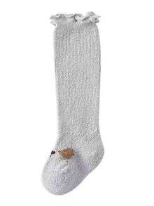 2 Pairs Of Fleece And Thickened Baby Socks. The Fabric Is Fine And Not Irritating To The Skin. The Classic Jacquard Weaving Not Only Makes The Socks More Textured But Also Firmly Locks In Warmth, Keeping The Baby's Little Feet Warm Even In Cold Waves. It Goes Well With All Kinds Of Outfits For Babies, Adding More Cute Details To The Winter Looks Of The Adorable Kids. It Is Suitable For Both Learning To Walk At Home And Taking A Stroll Outside - Multicolor - View 6