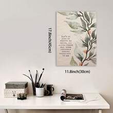 Framed Lyrics Floral Watercolor Canvas Wall Art Poster - "Isn't It Pretty To For THINK Perfection Is All Along Invisible Stringing You To Me" Song Quote, Green Foliage & Pink Flowers Design, Modern Aesthetic Music-Themed Gift For Swifties, Home Office, Living Room, Bedroom Decor, Artistic Print, Highquality Print, Decorative Print, Music Lovers, 2D Flat, Perfect For Room Decor - 框架 - 查看 5