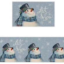 Snowman Shaped Long Rug, Floor Mat, Home Decor, Kitchen Rug, Kitchen Mat, Kitchen Carpet, Doormat, Small Rug, Bedroom Decor