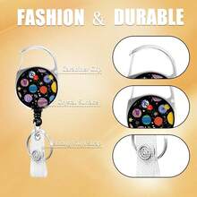 Colorful Planet Space Lanyards For ID Badges, ID Badge Holder With Lanyard Retractable Badge Holder/Reel Lanyard, Teacher Student Office Gifts,ColorfulPlanetSpace - 炫彩星球太空 - 查看 3
