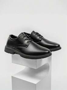 Chaussures pour costume d'été pour hommes, chaussures Oxford décontractées de style formel, chaussures pour garçons d'honneur, chaussures de mariage noires pour le marié - Noir - Voir 10