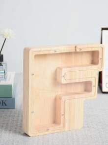 大号26字母木质存钱罐 - 耐用硬币储蓄盒，可个性化定制A-Z字母，透明硬币收纳盒，装饰品，生日礼物，儿童储蓄礼物，字母储蓄礼物，男孩女孩名字硬币盒，圣诞节礼物，感恩节礼物，新年礼物，儿童生日礼物，独特礼物/男孩女孩生日礼物/毕业礼物/返校礼物