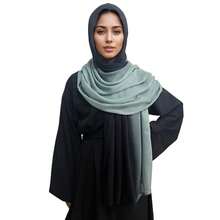 Gradient Dual Color Scarf,Elegant Ombre Headwraps Hijab, Modal Cotton Feel Lightweight Sunscreen Shawls For Women,3#Cyanblack - 3#cyanblack - View 1