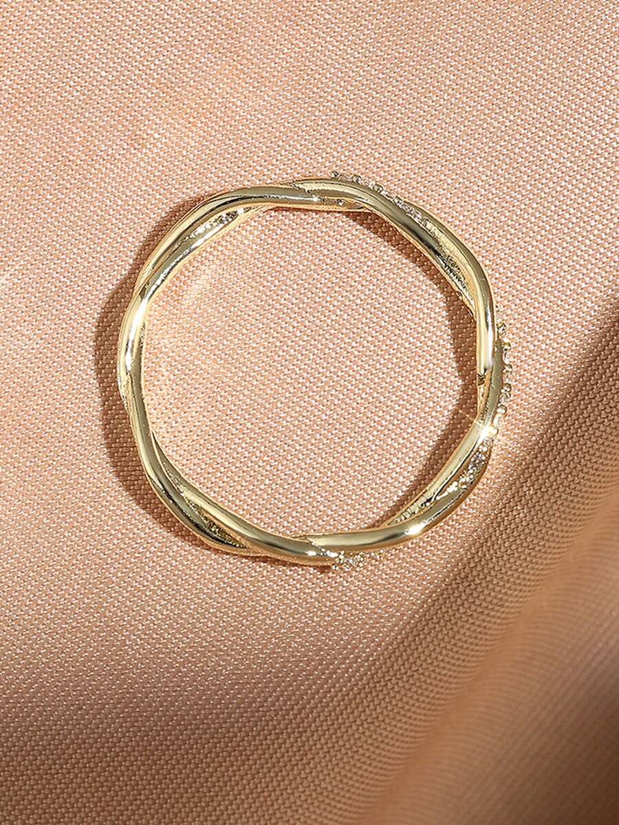 rakol 1 chiếc nhẫn mỏng tối giản đính đá Cubic Zirconia thời trang dành cho nữ