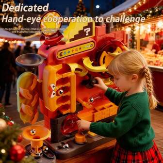 Plastmarmorlabyrint för barn: Flerskiktad skrivbordsleksak för 3–14-åringar, förbättrar hand-öga-koordinationen och är perfekt för festliga tillfällen som Halloween, jul och födelsedagar