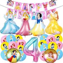 42pcs Princess Birthday Party Decoration Set Combination Princess Aluminum Film Balloon Banner Flag Set - Multicolor - View 6