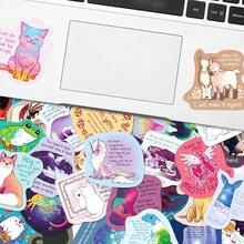 Animal Affirmation Stickers - 50 Pcs Waterproof Vinyl Kindness Positive Quote Stickers For Water Bottle, Laptop, Phone Case, Cup, Guitar - Motivational Inspirational For , Teens & Adults,AnimalAffirmation - 動物肯定 - 查看 3