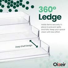 Oizeir Clear Spice Rack 2-Pack 3-Tier Acrylic Organizer For Cabinet Deep Spice Shelf 10.4 X 9.6 X 4 Inches Holds Seasoning And Condiments - 透明的 - 查看 5