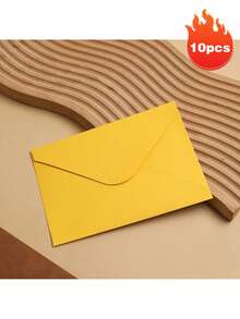 10pcs Envelope, Vintage Envelope, 18.5x13.5cm (7.28x5.31in) Blank Paper Small Object Storage, V-Shaped Seal, Suitable For Marriage Proposals, Birthdays, Graduates, Greeting Cards, Invitations - Suitable For All Kinds Of Festivals, Multiple Colors