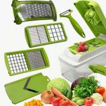 Cortador de Verduras Multifuncional – Ralla, Rebana y Pica con 5 Cuchillas Intercambiables - Verde - Ver 3