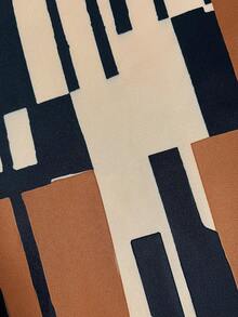 Plus Size Pocket All Over Print Summer Dress Vacation Casual Daily Wear Spring Summer Outfits Sleeveless Geometric Print Long Dress - Tan - View 6