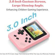 Consola de Juegos Retro Portátil, con 400 Juegos Integrados, Reproductor de Videojuegos Portátil con Pantalla IPS de 3.0 Pulgadas y Batería Recargable (Azul) - Rosa - Ver 4