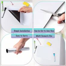 2Pack Magnetic Dry Erase Board Sheet For Refrigerator 12"X8" Erasable Fridge Whiteboard With 4 Markers And 1 Eraser Small Flexible Magnet Blank Notepad For Home Kitchen Organizer Planner ToDo List - 2 - 查看 5