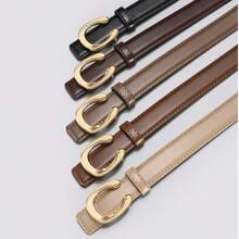 1pc Women's Minimalist Versatile Skinny Belt, Suitable For Dresses, Shirts, Suits, Pants - Multicolor - View 3