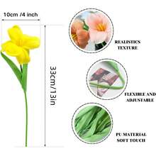 Blooming Artificial Tulip Bouquet – Spring & Summer Decor For Home/Hotel/Office/Entryway, Tabletop Ornaments, DIY Crafts, Photo Props, Party/Wedding Bridal Bouquet, Mother's Day/Easter/Valentine's Day Gift & Reusable Floral Arrangement - Multicolor - View 2