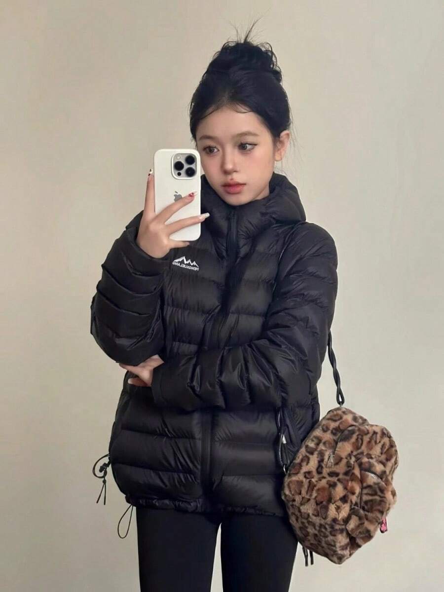 Women Winter Coats - Black - View 1