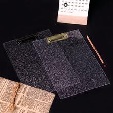 A4 Size (8.6 X 12.2 Inches) Acrylic Fashionable Glitter Clipboard, Minimalist Clip Design, Suitable For Classroom, School And Office - Excellent Christmas And New Year Gift - Glitter - View 2