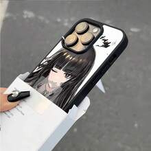 Funda de teléfono con patrón de chica anime para iPhone 16, borde esmerilado, 15PLUS Premium, 12PROMAX, funda de carga inalámbrica magnética linda 16PRO, funda de teléfono 13MINI, estética 11PROMAX, 13PRO anti-caída, 12 fundas transparentes, 11 a prueba de golpes XSMAX/16PLUS/16PROMAX/16/13/12PRO/15PROMAX/14PLUS/14/11PRO/15PRO/XS/15/12MINI/14PRO/XR/14PROMAX/13PROMAX - Blanco - Ver 8