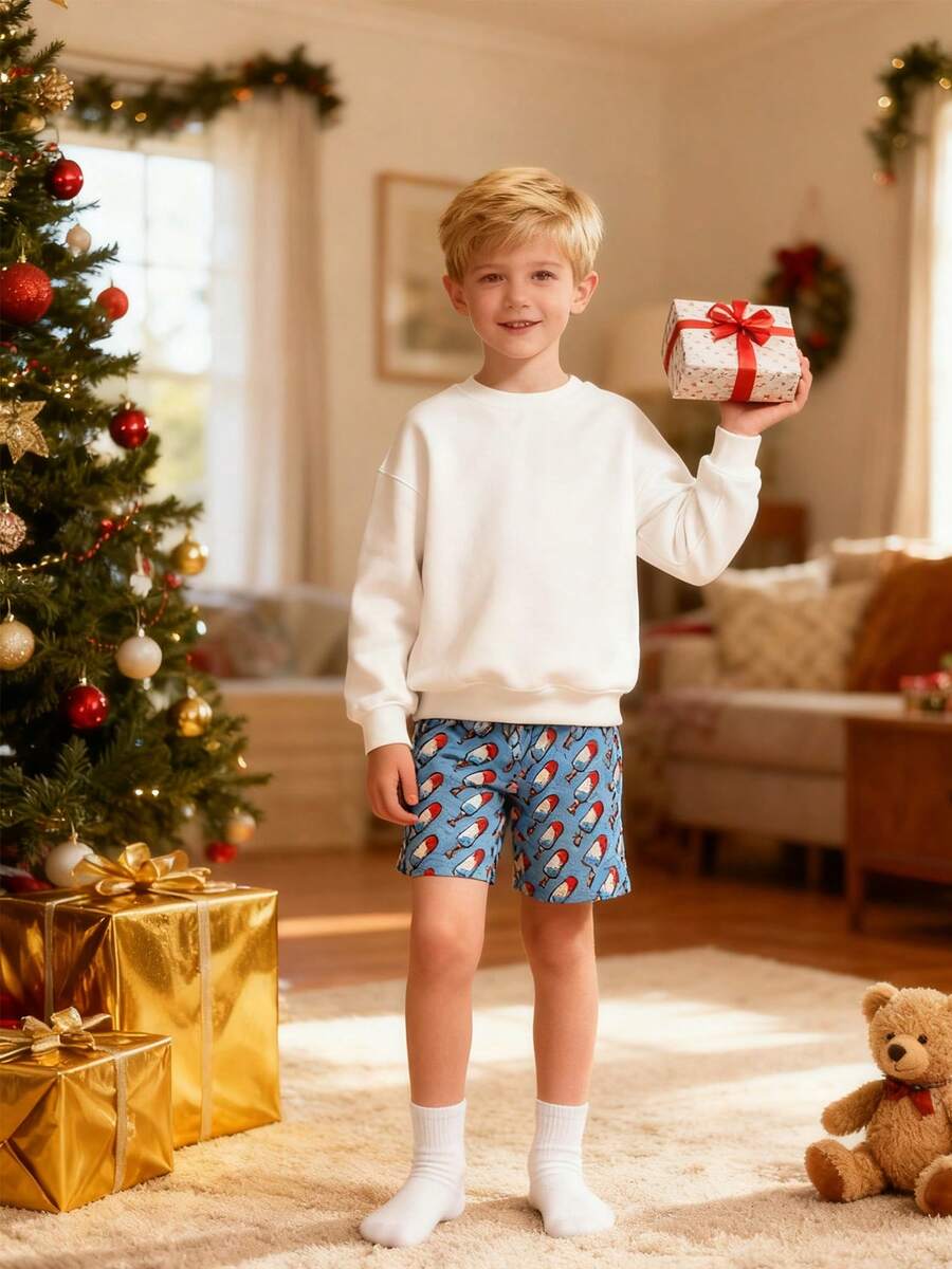 Freeze Pop Shorts Boy Clothes, Gifts For Teen Kids Boys Unisex, Ice Cream Trunks Blue Sweatpants Red Underwear Pants, Boys Christmas PjChristmas Birthday Gifts For Teenage Dress, Thanksgiving Outfit, School Sport Running Pants, Running Pants, Basketball Shorts - 長春花藍 - 查看 1